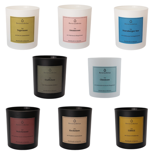 Große Duftkollektion - 8 Stück große Duftkerzen 8x210g BavarianRelax