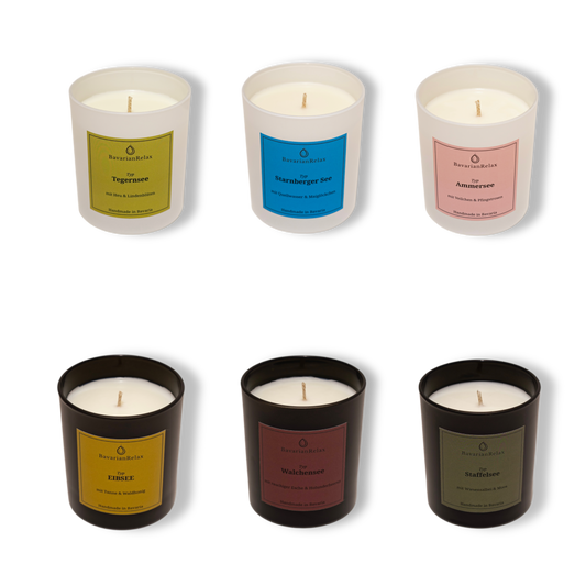 Large fragrance collection cotton wick - 6 pieces of large scented candles 6x200g