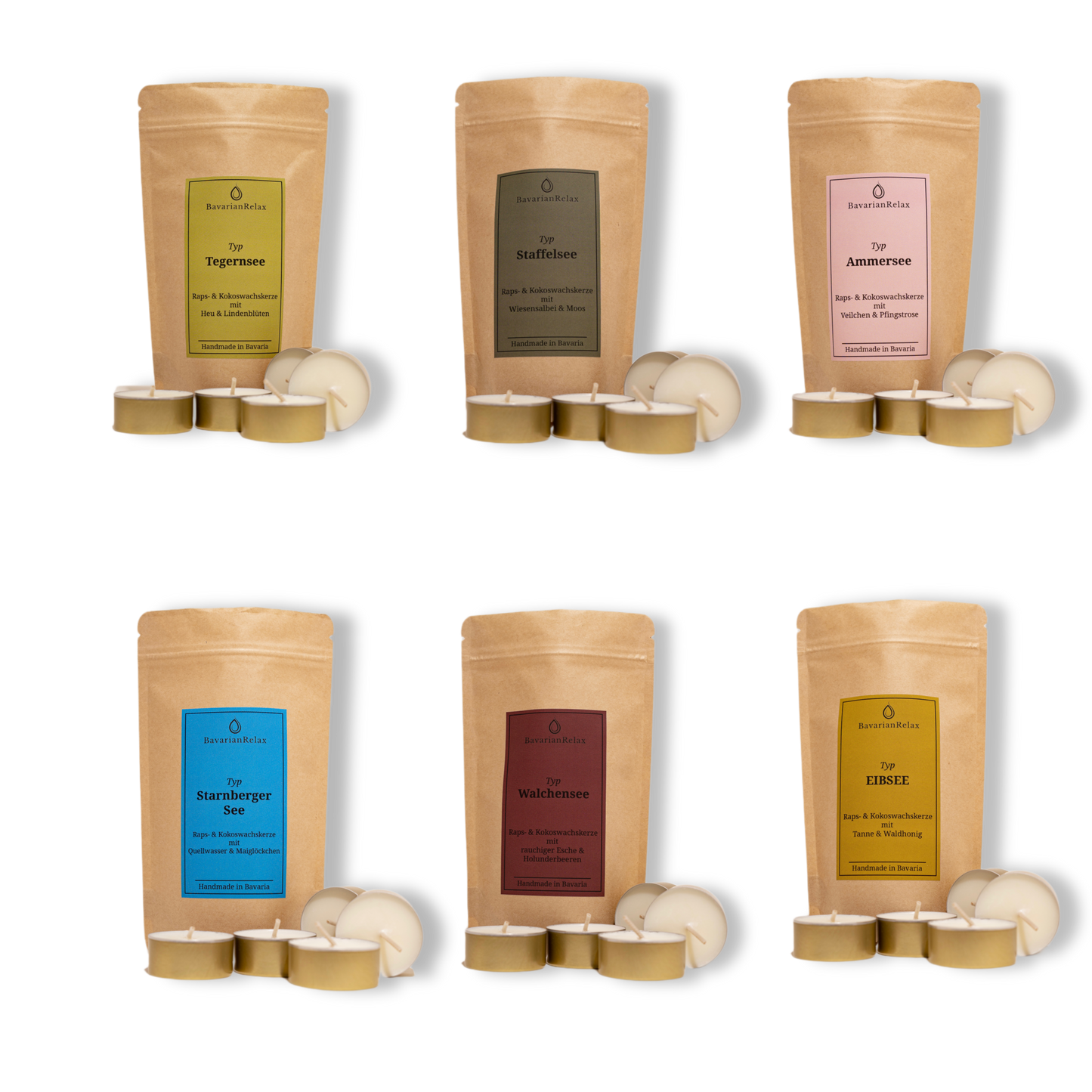 Mini scent collection - 6 pieces of mini scented candles 6x75g