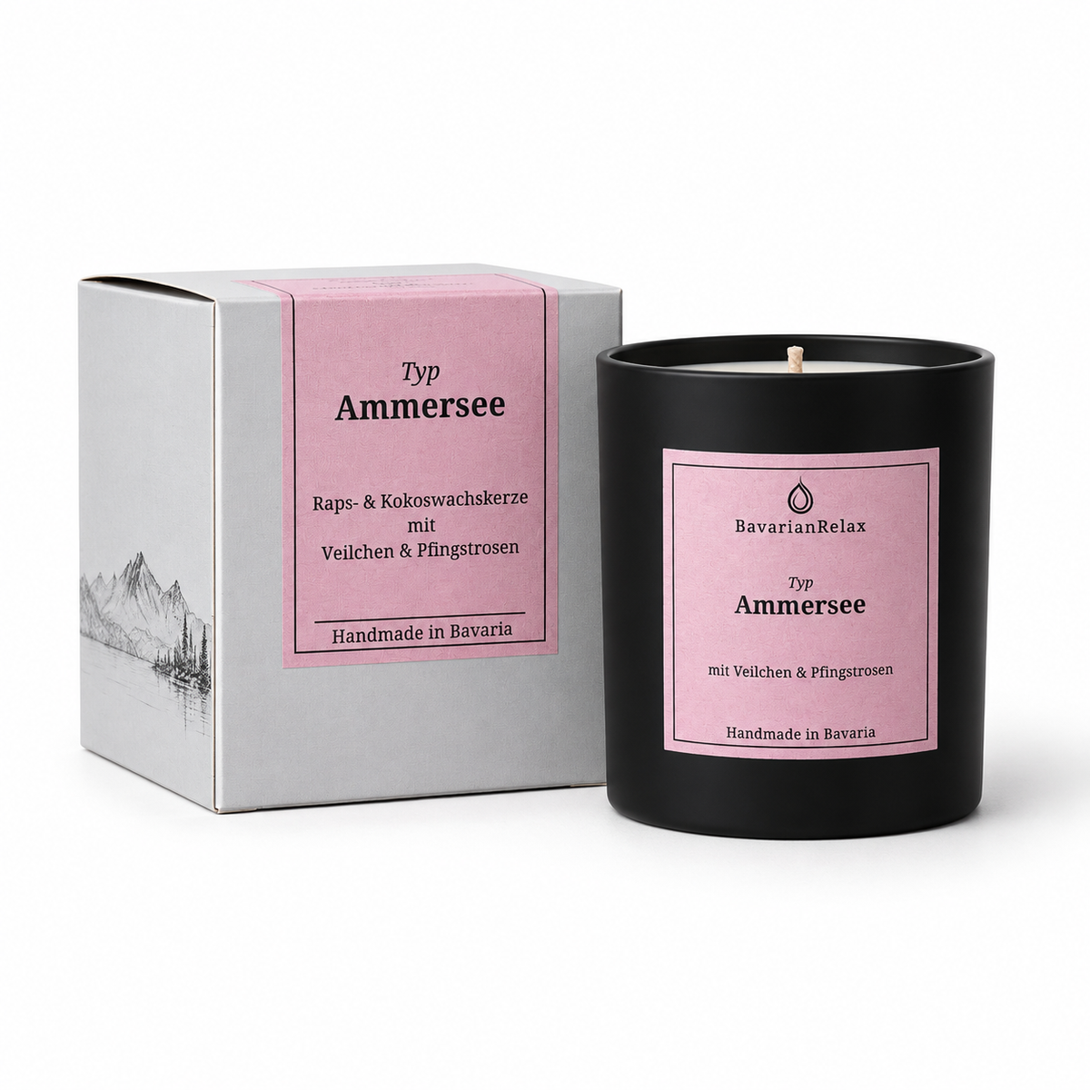 Typ Ammersee Duftkerze 210g - Veilchen & Pfingstrosen BavarianRelax