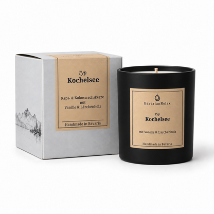 Typ Kochelsee Duftkerze 210g - Vanille & Lärchenholz BavarianRelax