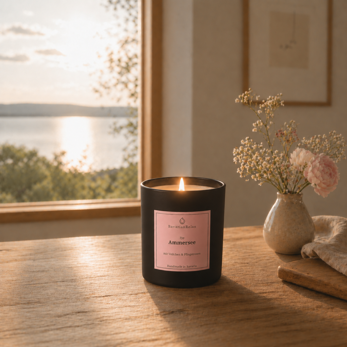 Typ Ammersee Duftkerze 210g - Veilchen & Pfingstrosen BavarianRelax