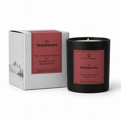 Typ Walchensee Duftkerze 210g - rauchige Esche & Holunderbeeren BavarianRelax